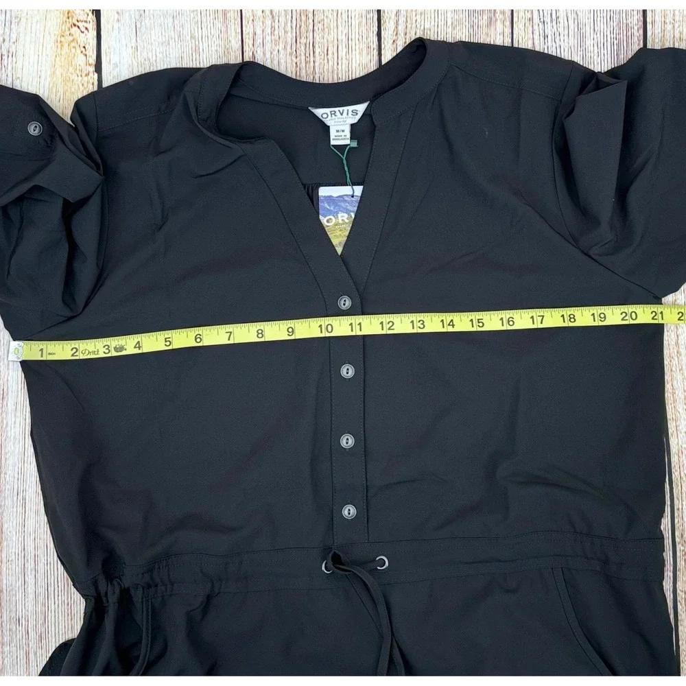 Orvis Pack and Go Dress‎ Black Size Medium M Moisture Wicking Travel Stretch NWT